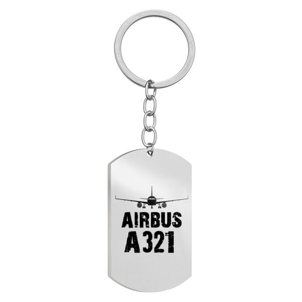 Airbus A321 & Plane Designed Stainless Steel Key Chains (Double Side) Supply