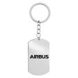 Airbus & Text Designed Stainless Steel Key Chains (Double Side) on Sale