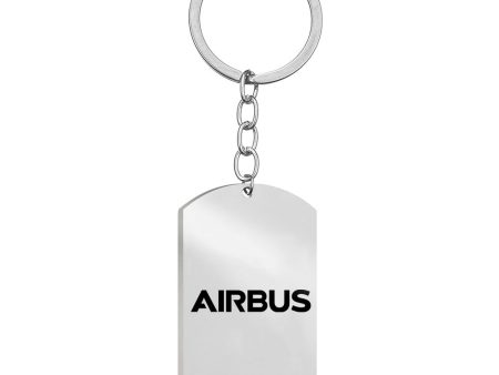 Airbus & Text Designed Stainless Steel Key Chains (Double Side) on Sale