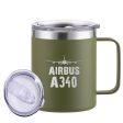 Airbus A340 & Plane Designed Stainless Steel Laser Engraved Mugs on Sale