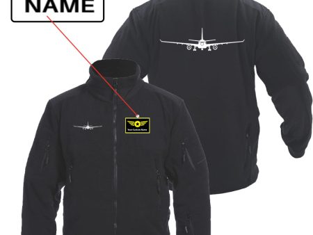 Airbus A330 Silhouette Designed Fleece Military Jackets (Customizable) Hot on Sale