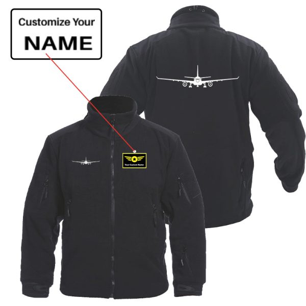 Airbus A330 Silhouette Designed Fleece Military Jackets (Customizable) Hot on Sale