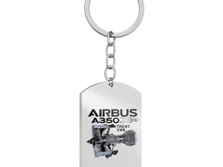 Airbus A350 & Trent Wxb Engine Designed Stainless Steel Key Chains (Double Side) For Cheap