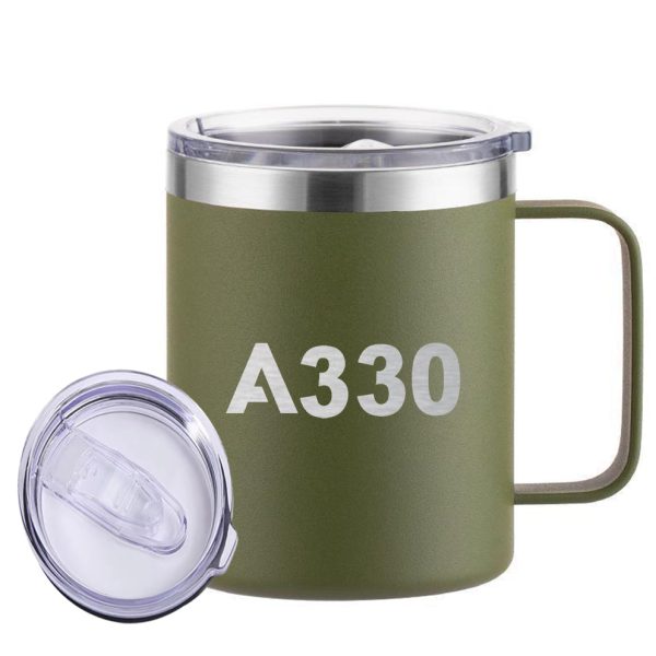 A330 Flat Text Designed Stainless Steel Laser Engraved Mugs Sale