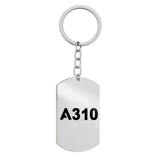 A310 Flat Text Designed Stainless Steel Key Chains (Double Side) Online now