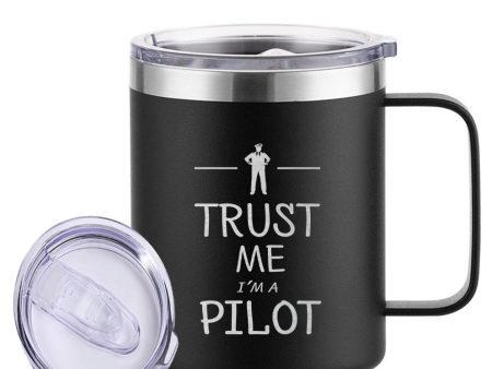 Trust Me I m a Pilot Designed Stainless Steel Laser Engraved Mugs Cheap