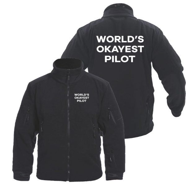 World s Okayest Pilot Designed Fleece Military Jackets (Customizable) Discount