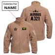 Airbus A321 & Plane Designed Fleece Military Jackets (Customizable) on Sale