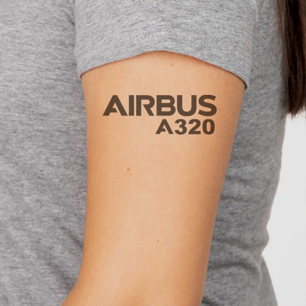 Airbus A320 & Text Designed Tattoes on Sale