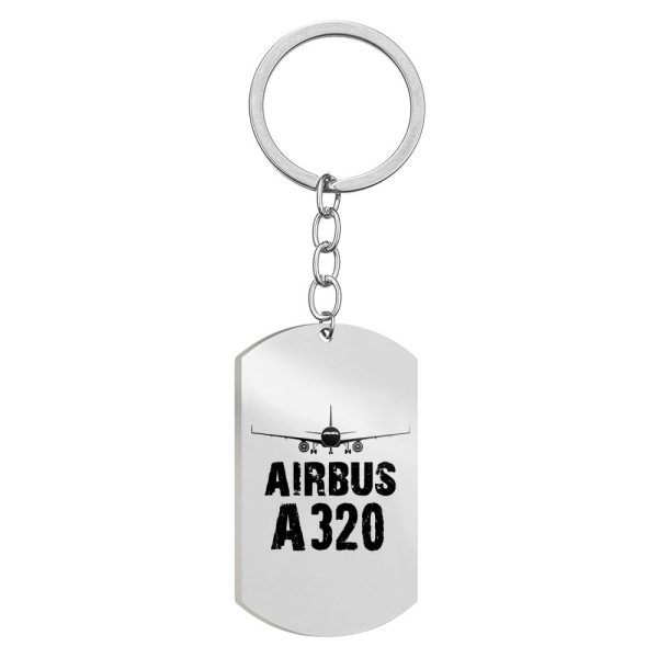 Airbus A320 & Plane Designed Stainless Steel Key Chains (Double Side) Online Sale