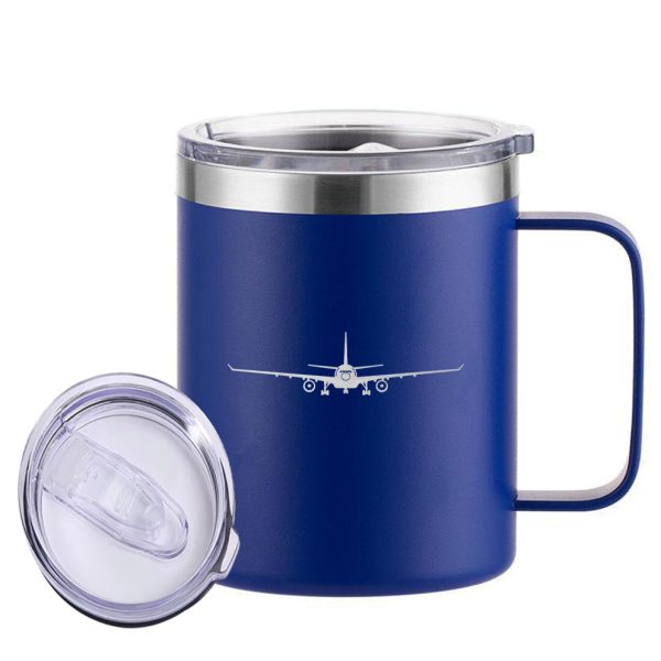 Airbus A330 Silhouette Designed Stainless Steel Laser Engraved Mugs on Sale