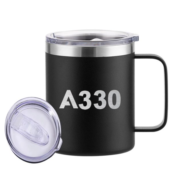 A330 Flat Text Designed Stainless Steel Laser Engraved Mugs Sale