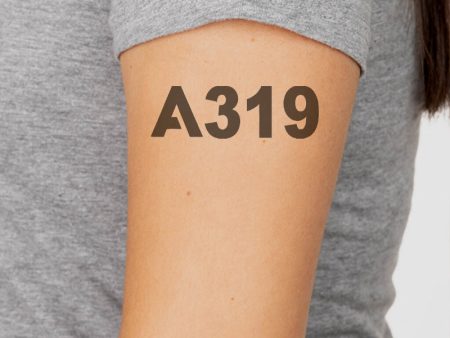 A319 Flat Text Designed Tattoes Online Hot Sale