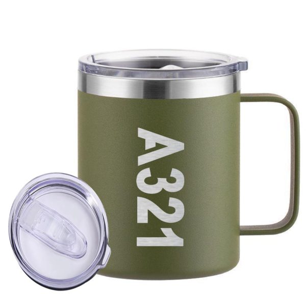 A321 Text Designed Stainless Steel Laser Engraved Mugs Fashion