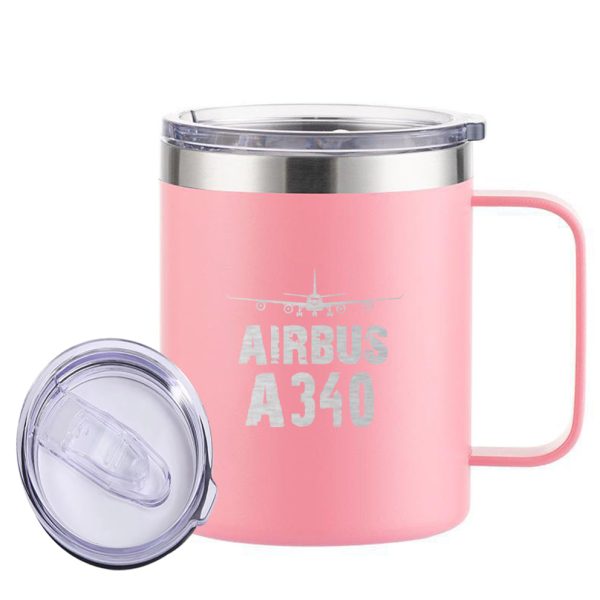 Airbus A340 & Plane Designed Stainless Steel Laser Engraved Mugs on Sale