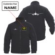 Airbus A320 Silhouette Designed Fleece Military Jackets (Customizable) Fashion