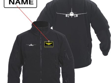 Airbus A320 Silhouette Designed Fleece Military Jackets (Customizable) Fashion