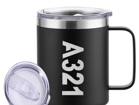 A321 Text Designed Stainless Steel Laser Engraved Mugs Fashion