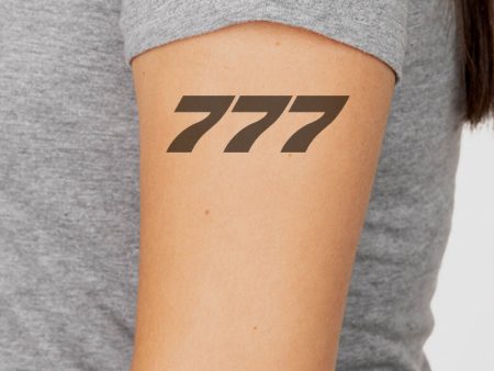 777 Flat Text Designed Tattoes Hot on Sale