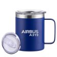 Airbus A319 & Text Designed Stainless Steel Laser Engraved Mugs For Sale