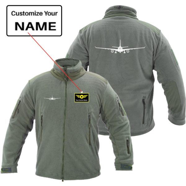 Airbus A330 Silhouette Designed Fleece Military Jackets (Customizable) Hot on Sale