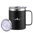 Airbus A320 Silhouette Designed Stainless Steel Laser Engraved Mugs For Sale