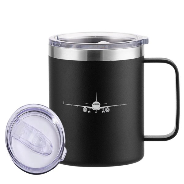 Airbus A320 Silhouette Designed Stainless Steel Laser Engraved Mugs For Sale