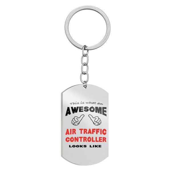 Air Traffic Controller Designed Stainless Steel Key Chains (Double Side) Cheap