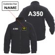 A350 Flat Text Designed Fleece Military Jackets (Customizable) For Sale