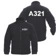 A321 Flat Text Designed Fleece Military Jackets (Customizable) Fashion