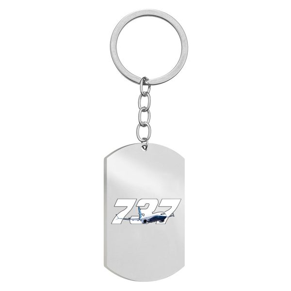 Super Boeing 737 Designed Stainless Steel Key Chains (Double Side) Online