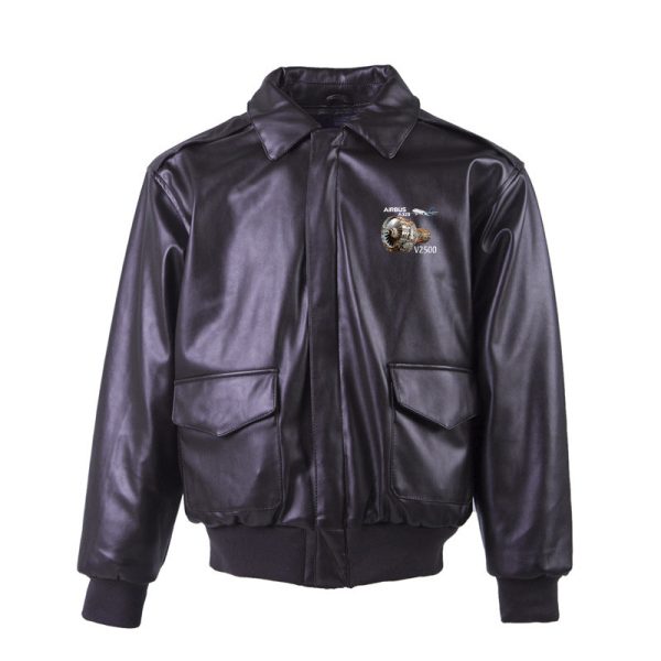 Airbus A320 & V2500 Engine Designed Leather Bomber Jackets (NO Fur) Sale