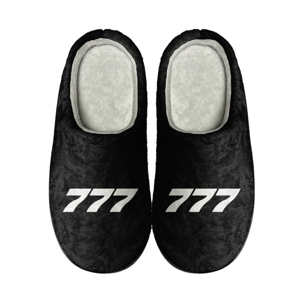 777 Flat Text Designed Cotton Slippers Fashion