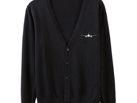 Airbus A320 Silhouette Designed Cardigan Sweaters Online Hot Sale