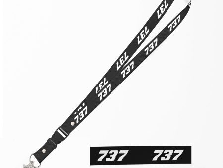 737 Flat Text Designed Detachable Lanyard & ID Holders Fashion