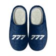 777 Flat Text Designed Cotton Slippers Fashion