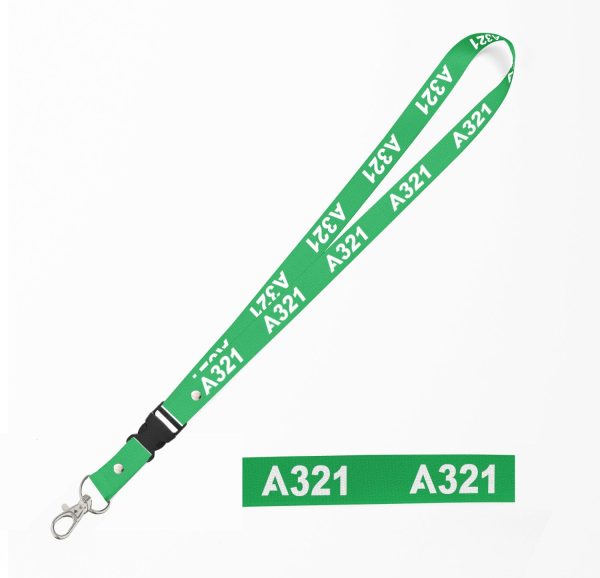 A321 Flat Text Designed Detachable Lanyard & ID Holders Hot on Sale