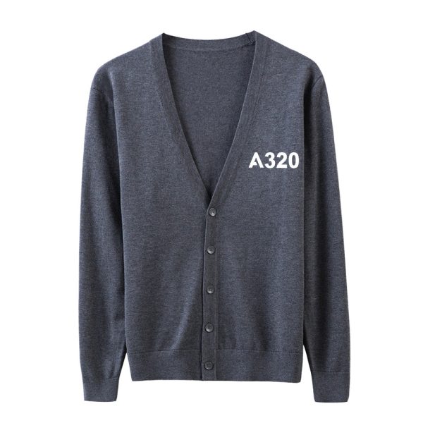 A320 Flat Text Designed Cardigan Sweaters Supply