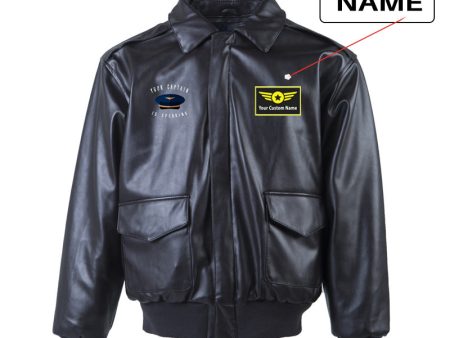 Your Captain Is Speaking Designed Leather Bomber Jackets (NO Fur) Cheap