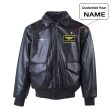 Airbus A330 Silhouette Designed Leather Bomber Jackets (NO Fur) on Sale