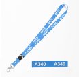 A340 Flat Text Designed Detachable Lanyard & ID Holders Online