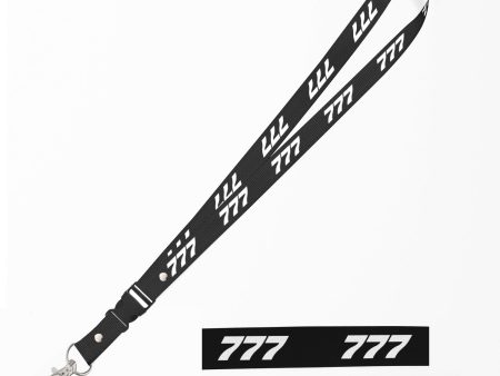 777 Flat Text Designed Detachable Lanyard & ID Holders Sale