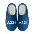 A321 Flat Text Designed Cotton Slippers For Discount