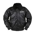 A319 Flat Text Designed Leather Bomber Jackets Hot on Sale