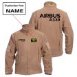 Airbus A330 & Text Designed Fleece Military Jackets (Customizable) on Sale