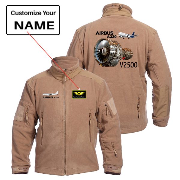 Airbus A320 & V2500 Engine Designed Fleece Military Jackets (Customizable) Online Sale