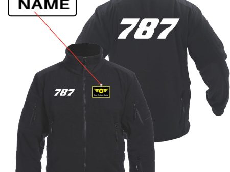 787 Flat Text Designed Fleece Military Jackets (Customizable) For Discount