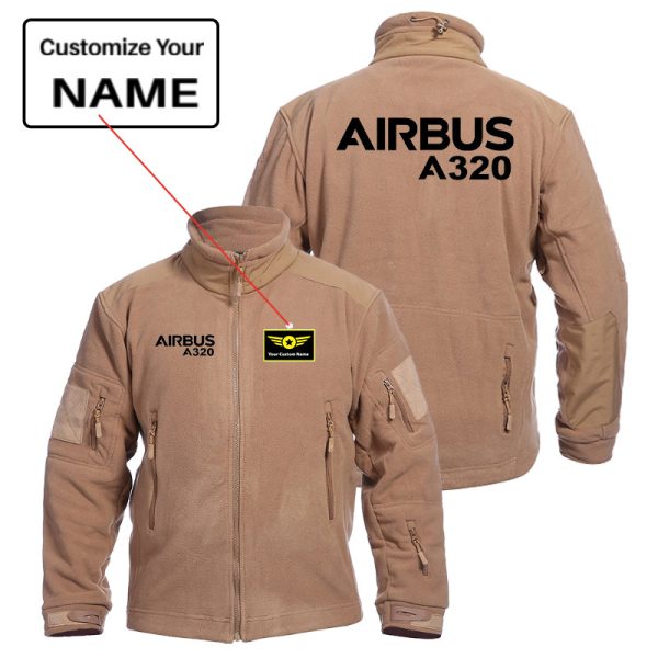 Airbus A320 & Text Designed Fleece Military Jackets (Customizable) Cheap