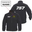 757 Flat Text Designed Fleece Military Jackets (Customizable) For Sale