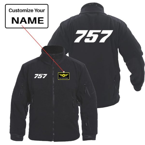 757 Flat Text Designed Fleece Military Jackets (Customizable) For Sale